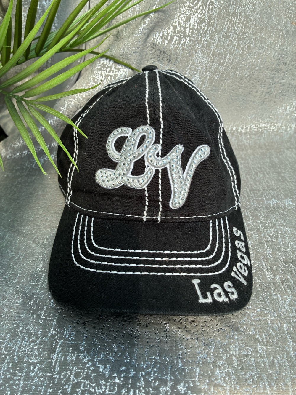 Robin Ruth Black Women’s Hat with Rhinestone LV